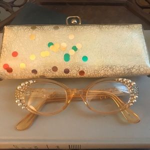 1950s Qualite France peach lucite eyeglasses